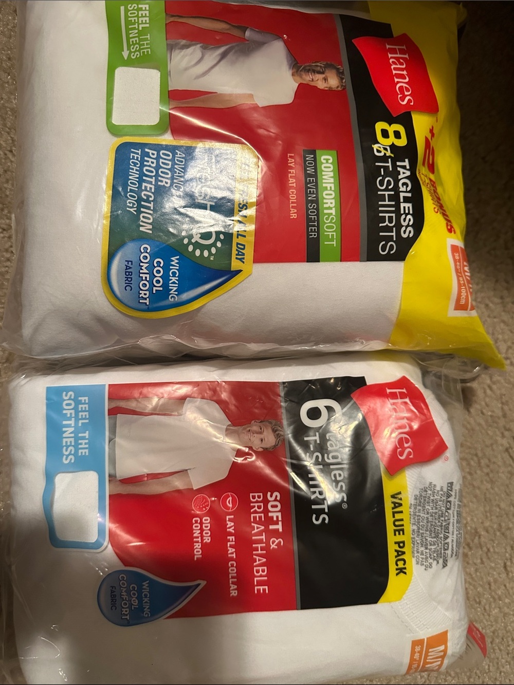Hanes White Crew T-Shirt Packs